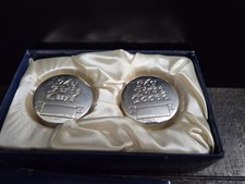 Babies First Tooth and First Curl Vial Keepsake Box Silver Tone Set