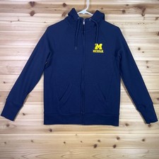 Champion Michigan Wolverines Hoodie Womens Small Black Zip Up Long Sleeve Shirt