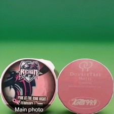 2009 ONTARIO REIGN 🐲🏨🎗️🔥🐉 dragon PINK AT THE RINK NIGHT🏒 PUCK MADE-🇸🇰