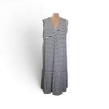 Tommy Hilfiger Navy and White Striped Tiered Sleeveless Midi Dress, NWT! Size 2X