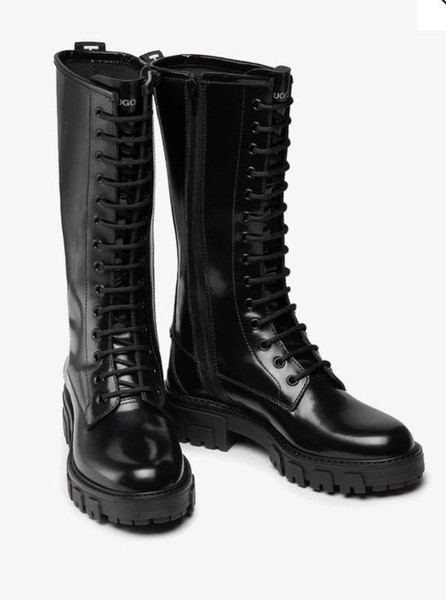 Women Hugo Boss Boots Black Leather 41