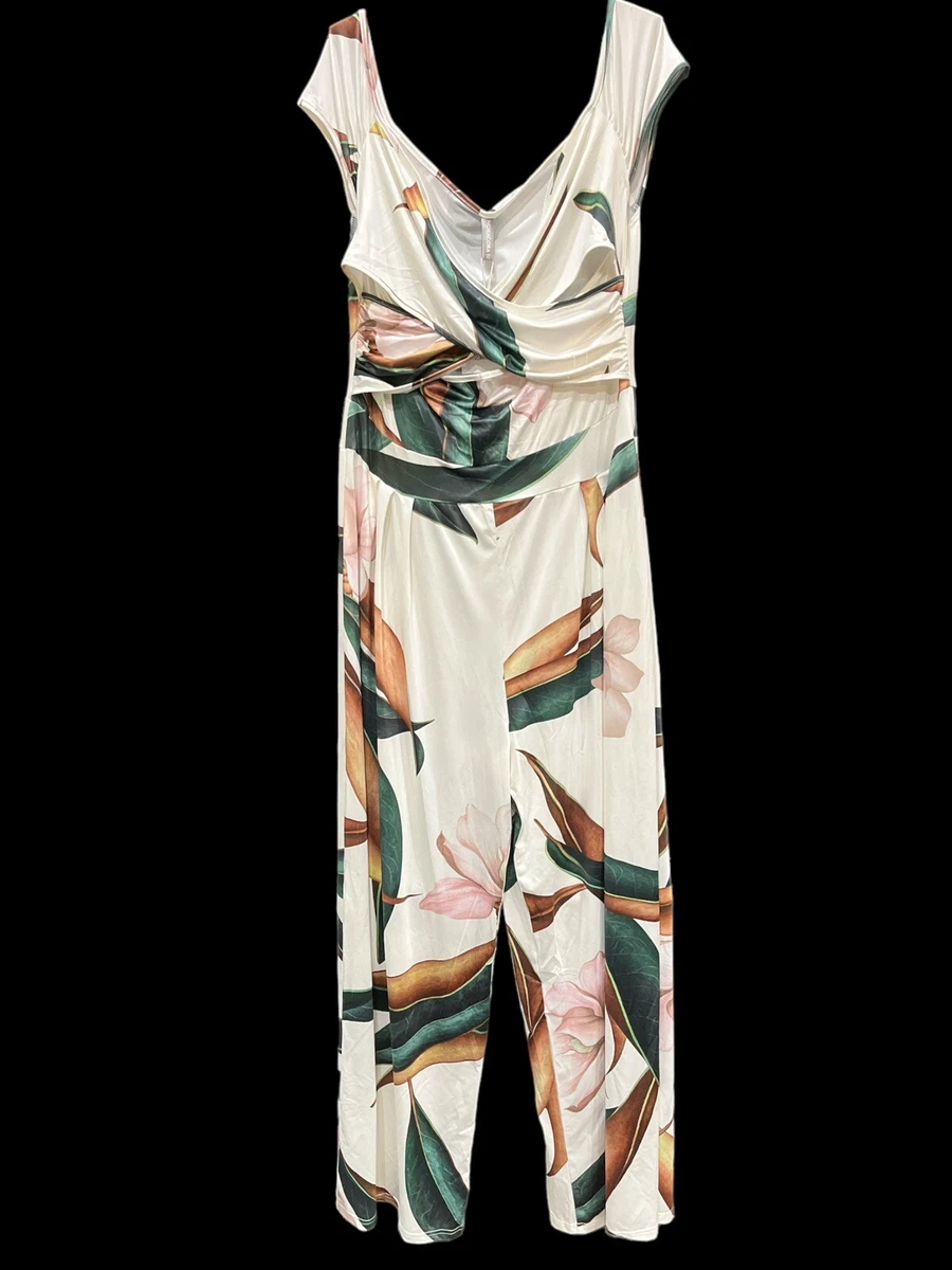 NWT NoraCora Jumpsuit Floral Flowy Wide Leg Cut Out Jumpsuit Sz