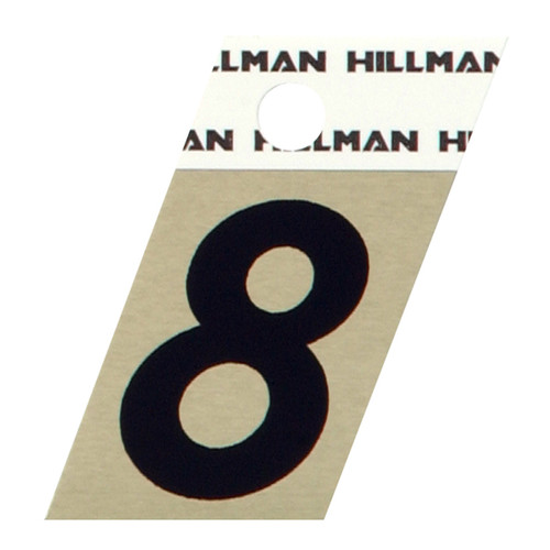 Hillman 1-1/2-In. Adhesive Black & Gold Aluminum House Number 8 840490