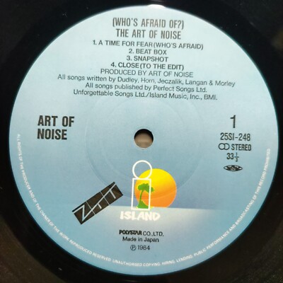 未使用レコード　Who’s Afraid Of The Art Of Noise THE ART OF NOISE / WHO'S AFRAID OF?THE ART OF NOISE 25SI-248