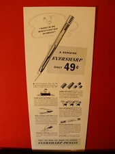 1939 THE WHAL CO. EVERSHARP PENCIL "...ONLY 49 CENTS" SALES ART AD