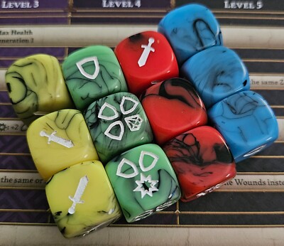 CMON MASSIVE DARKNESS (12) MARBLE DICE (KICKSTARTER EXCLUSIVE) COOL MINI OR NOT