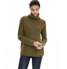Banana Republic Todd  Duncan 100 Cashmere Turtleneck Sweater Olive Green S