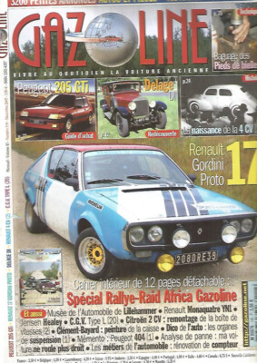 GAZOLINE NR. 118 GORDINI PROTO 17 / PEUGEOT 205 GTI / DELAGE DI / GEBOREN 4 PS
