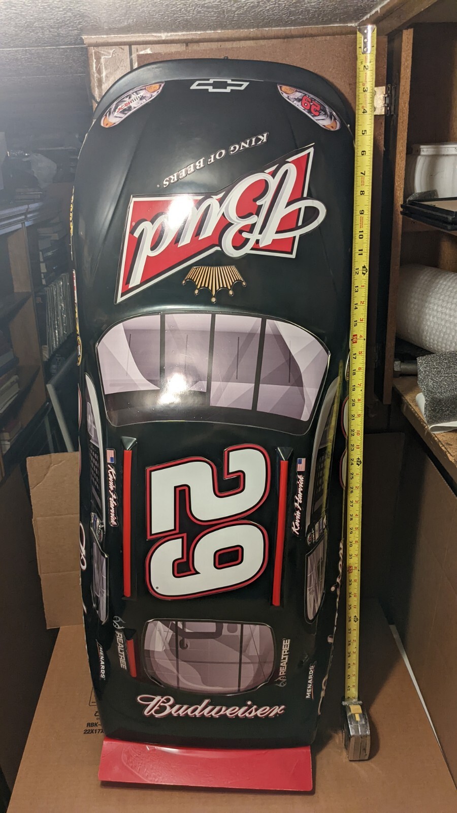 HUGE 46" RARE Kevin Harvick 29 NASCAR Budweiser Race Car Store Display