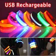 Night Running Armband LED Light Outdoor Sports USB Rechargeable Safety Belt Arm