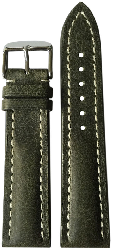 22x18 RIOS1931 for Panatime Olive Vintage Watch Strap w/Buckle for Breitling