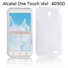 TPU gel silicone case cover S-line white for Alcatel One Touch Idol OT-6030D