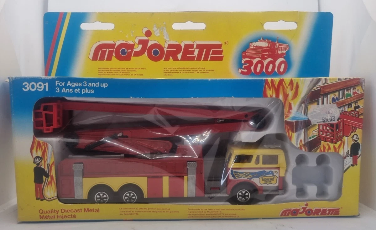 Majorette Serie 3000 – Camion De Pompiers Mack Nacelle 3091, échelle 1/47, Neuf Sous Blister