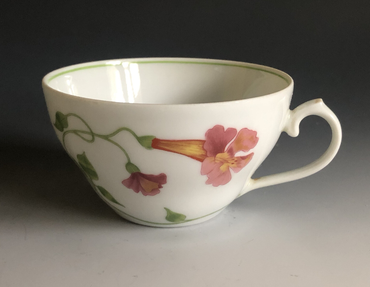 3pcs Denby Fine China Portugal Pink Trumpet Flower Teacups 1974 eBay