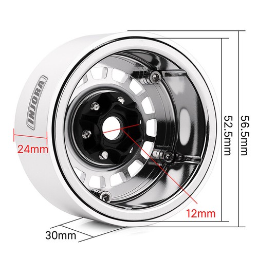 INJORA 1.9" Wheels Multi-spoke CNC Aluminum Hub for 1/10 SCX10 TX4 RC Crawlers - Picture 17 of 22