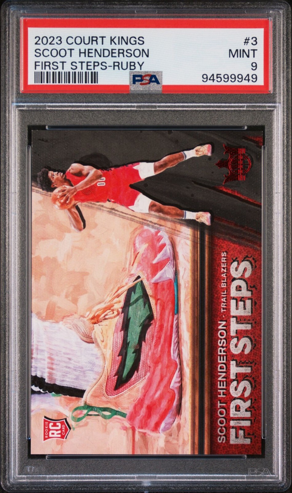 2023 Panini Court Kings - First Steps /Ruby #3 Scoot Henderson (RC) 73/149