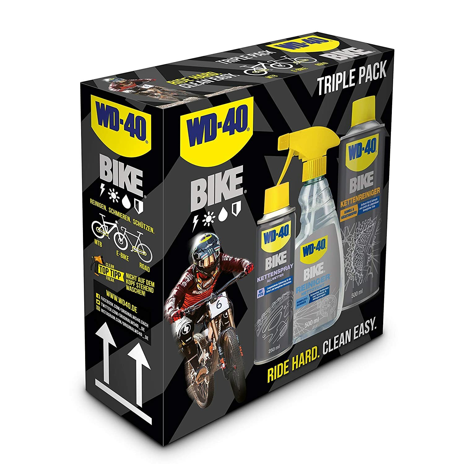 Велосипед WD-40 Fahrrad Pflegeset Kettenspray для всех типов велосипедов Kettenreiniger 10790₽