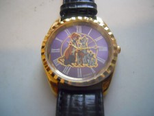 Disney The Aristocats men's wristwatch black leather band watch.7146/7500