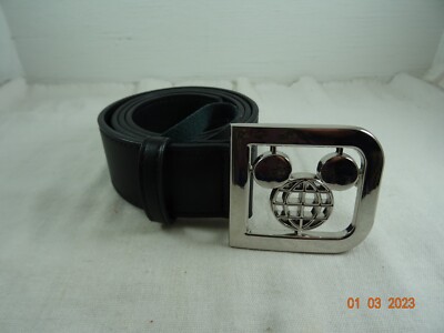 Disney Black Belt with Silver Buckle Disney Womans Black Belt 35inch Size Small With Siver In  main image 3