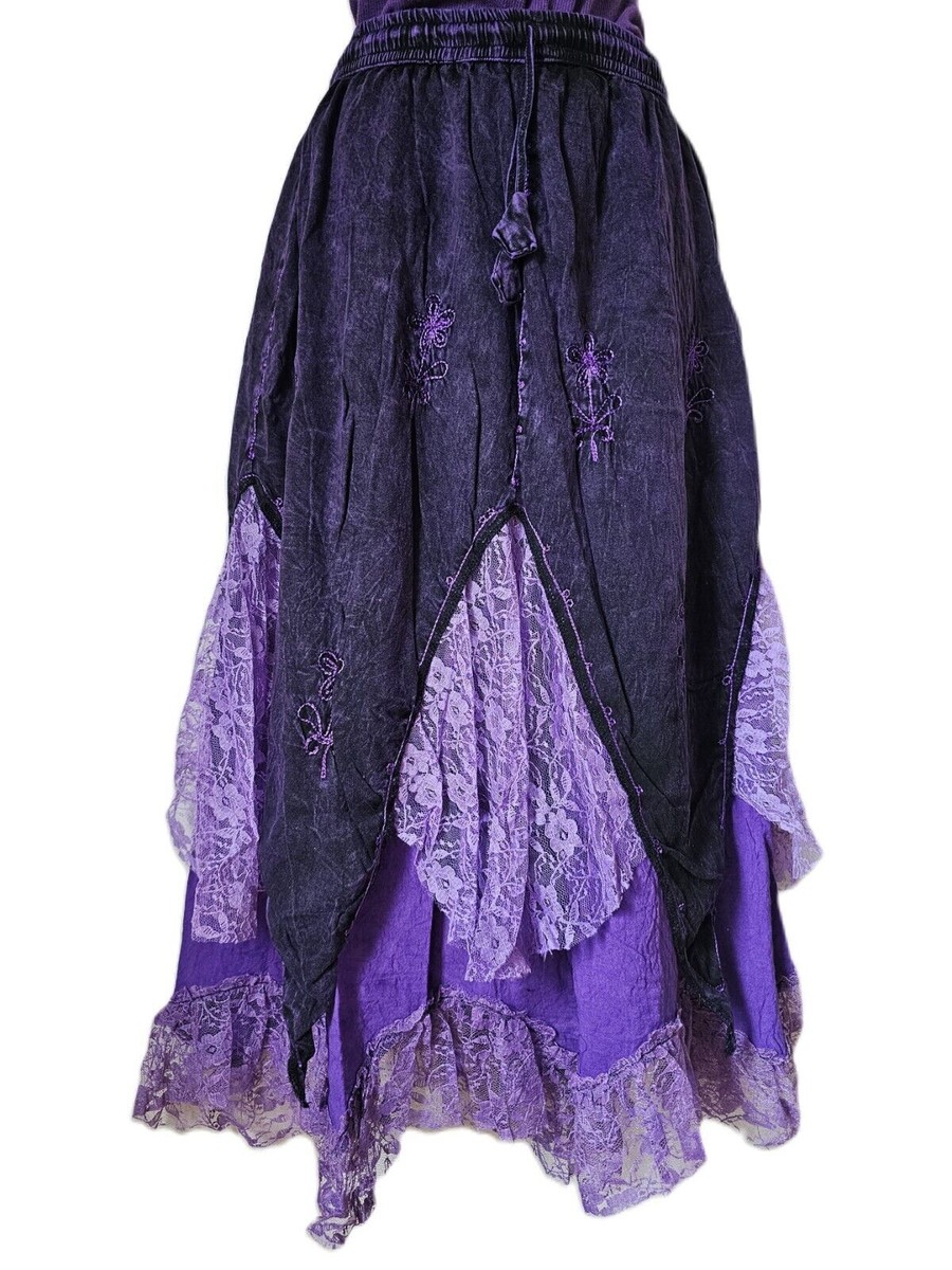 Handmade Bohemian Hippy Patchwork Skirt Festival Cotton Elastic  