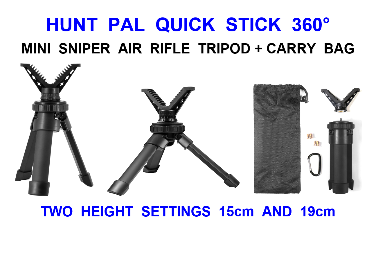 HUNT PAL QUICK STICK 360° MINI SNIPER AIR RIFLE TRIPOD HUNTING SHOOTING STICK