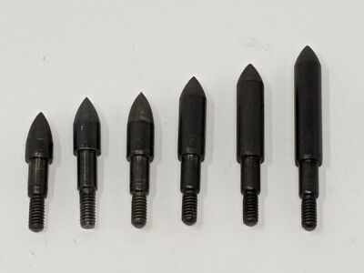 9/32'' Screw In Field Points, 12 Packs. 75, 90, 100, 125, 145, 175, or 200 grains