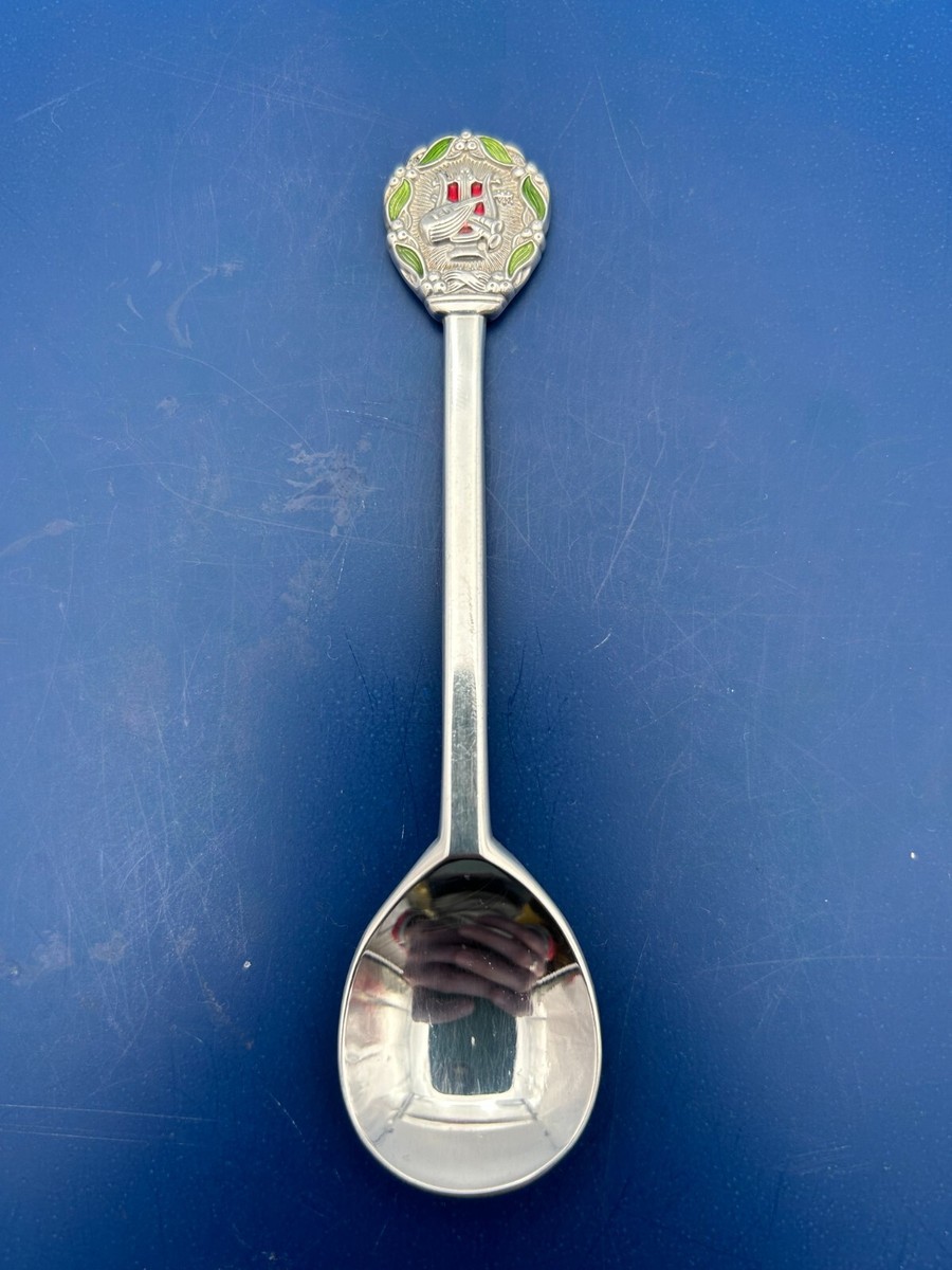 Vintage Gorham sterling silver christmas spoon w/ enamel 1972
