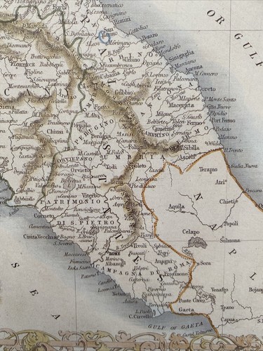 Old Antique picture map North Italy, Venice, Rome: 1800s: Tallis: Reprint - Picture 7 of 11