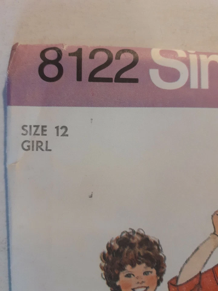 Simplicity 8122 Pants Top Sewing Pattern Girls 12 VTG UC FF Jiffy Denim Knits - Image 3 of 4