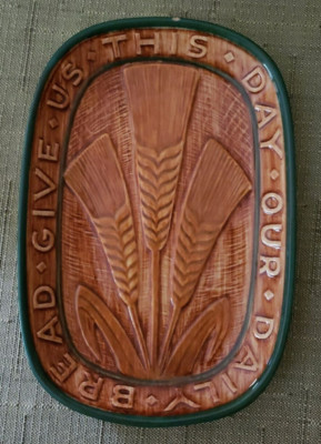 Vtg Pennsbury Pottery Give Us This Day Our Daily Bread Small Tray/Bread Plate