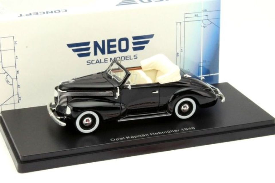 Cabriolet Opel Kapitan 1940 Hebmueller NEO 43265 réplique de prestige en résine 1:43
