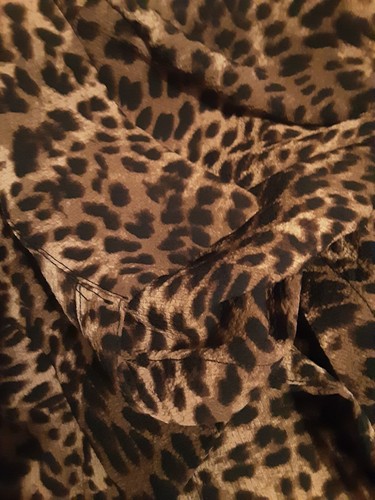 Time AndTru Womens Swim Cover-Up Leopard Print Wrap Long Sleeves Size L Brown - Picture 8 of 8