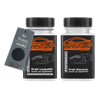Autolack Lackstift Set für Proton A0083 Midnight Blue Metallic Basis Klarlack