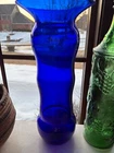 vtg blenko art glass vase cobalt 9729 14.75" hand blown glass