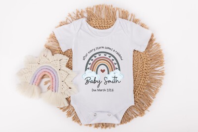 After Every Storm comes a rainbow Baby Vest or Rompersuit - IVF New baby arrival