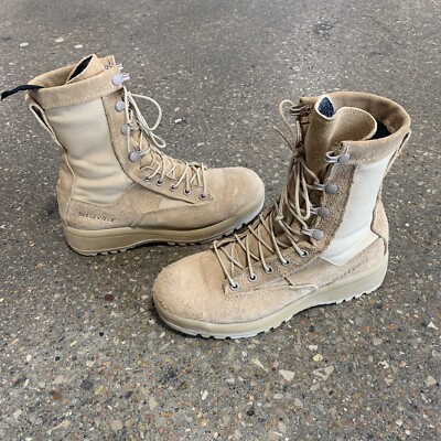 Belleville  Suede Lace-Up Military Men\'s Boots in Tan size 14D Belleville 390DES Hot Weather DESERT TAN COMBAT Military  main image 3