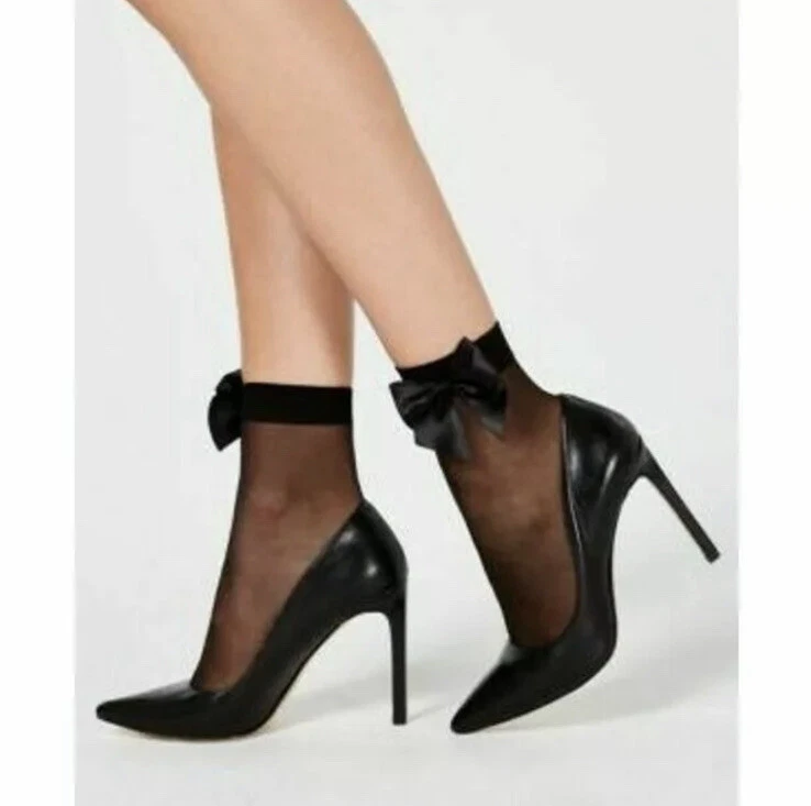 ¡Envío gratis! Macy’s INC Transparente Arco Espalda Tobillera Moda Calcetines Negros (J34) Foto 2 de 2