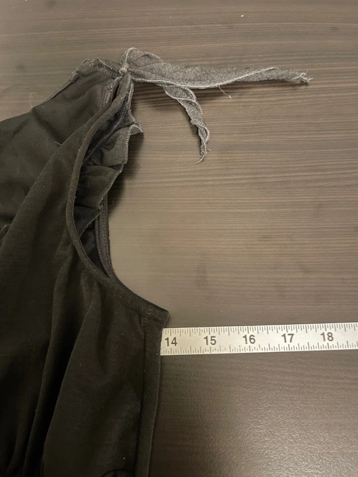 Vintage Bisou Bisou Womens Dress Size 6 Black Strappy Ruched Babydoll Witchy Y2K - Image 4 of 4