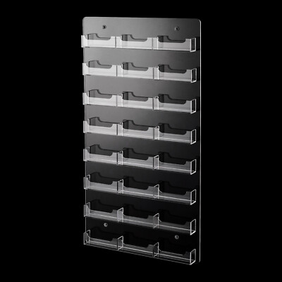 24 Pockets Wall Mounted Rack Card Display Vertical Business Acrylic Card Holder