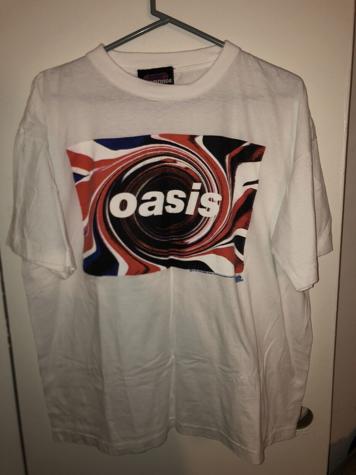 Vintage 1995 Oasis Band Graphic Swirl Shirt - image 1