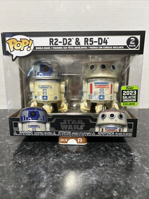 Funko Pop R2-D2 & R5-D4 2 Pk Funko 2023 Galactic Convention Exclusive