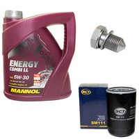 MotoröL Set ÖLfilter SM111 5W30 4Liter + ÖLablassschraube FüR Audi VW Seat Skoda