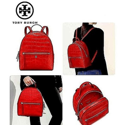 tory burch croc embossed mini backpack