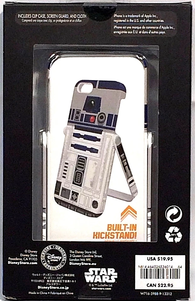 RARE STAR WARS R2D2 iPhone 5/5S CLIP CASE w KICKSTAND Disney Store EXCLUSIVE NIP - Image 3 of 4