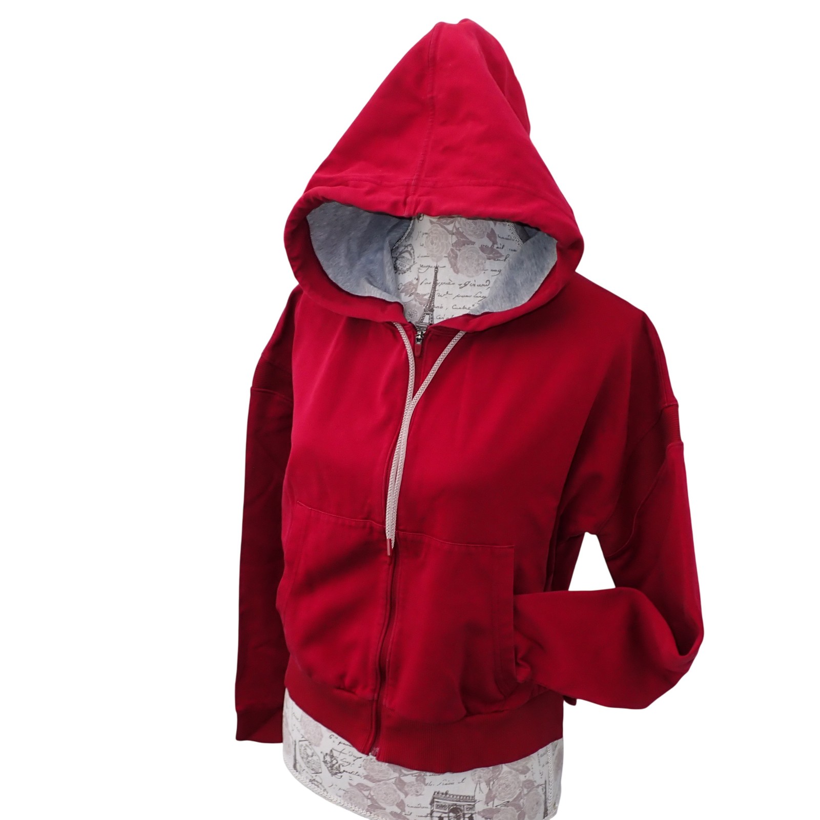 SACAI X NIKE NikeCourt Felpa con Cappuccio Donna Piccola Rossa Full Zip Giacca Tennis Terry Logo Atletica