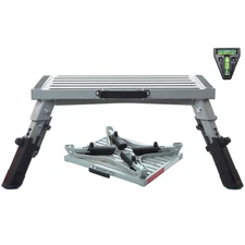 Homeon Wheels RV Step Stool, Adjustable, Folding, Aluminum, 1500lbs, 19"x14.5"