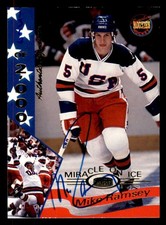 1995 SIGNATURE ROOKIES MIRACLE ON ICE # 27 MIKE RAMSEY AUTOGRAPH 557973