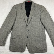 John Varvatos Glen Plaid Blazer Sport Coat Jacket 42R 55 Linen Breathable