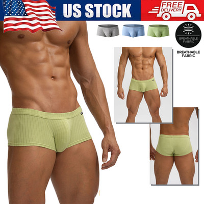 4 PCS Men's Sexy Underwear Low waist Briefs U Pouch Striped Shorts Underpants US