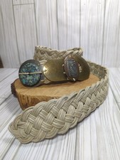 Marjorie Baer SF Braided beaded embellished belt boho hippie Vintage 37 1/2"